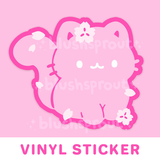 Sakura Kitty Vinyl Sticker
