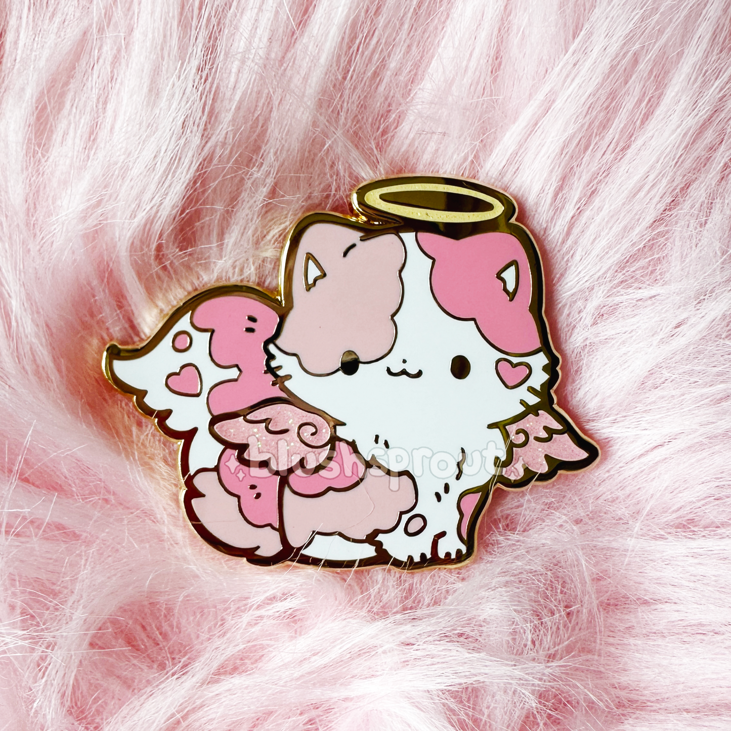 Cupid Calico Cat Enamel Pin