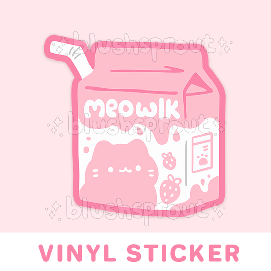 Meowlk (Strawberry / Pink) Vinyl Sticker