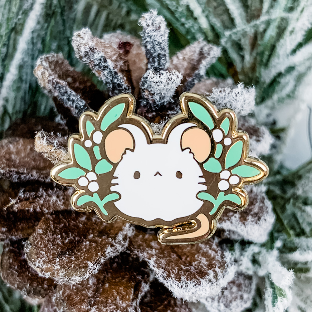 Mistletoe Mouse Mini Enamel Pin