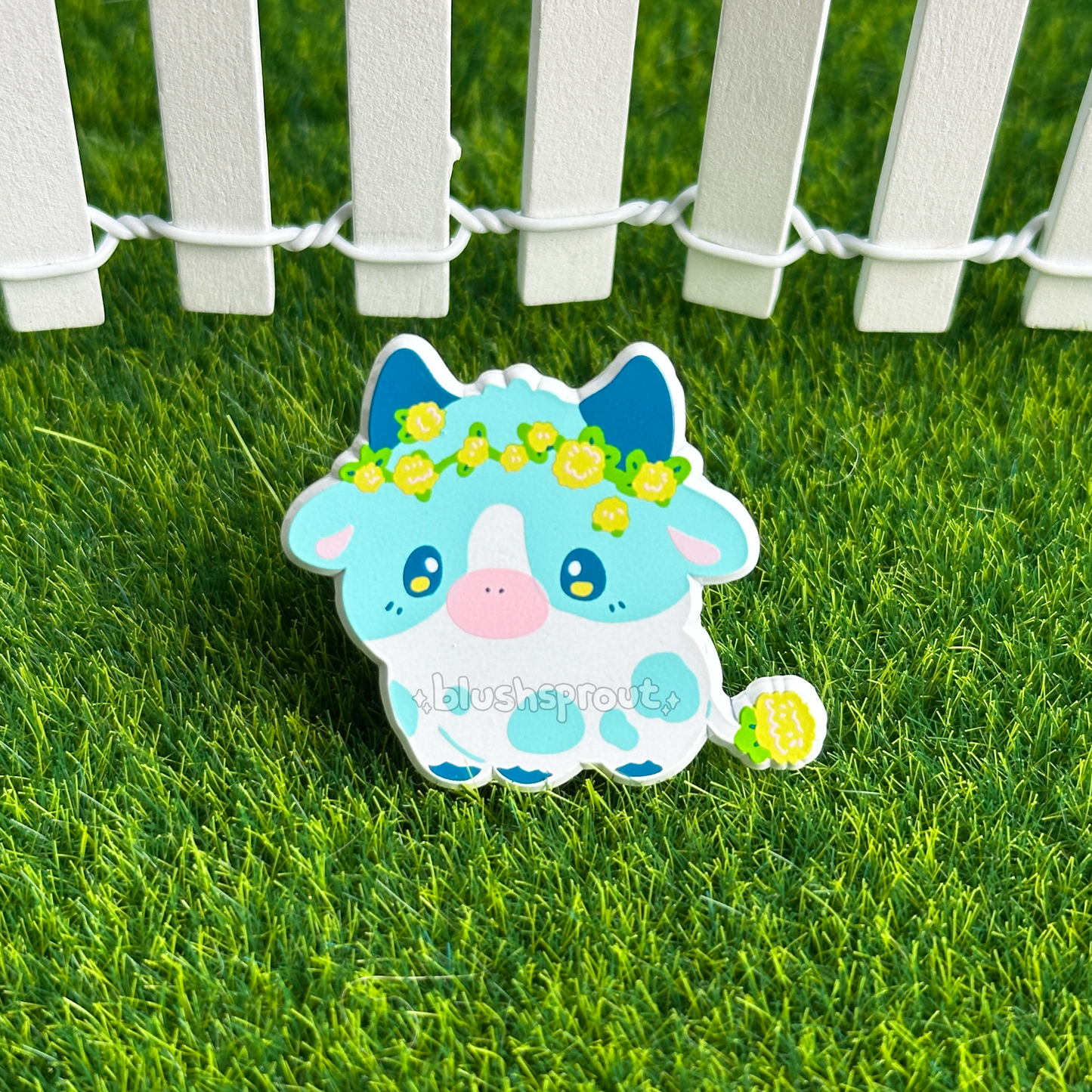 Mooquet: Dandelion Cow Dyed Enamel Pin