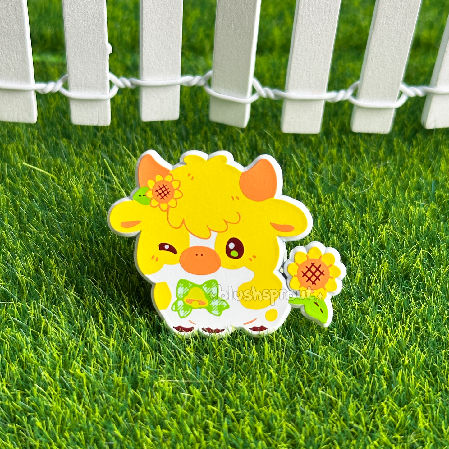 Mooquet: Sunflower Cow Dyed Enamel Pin