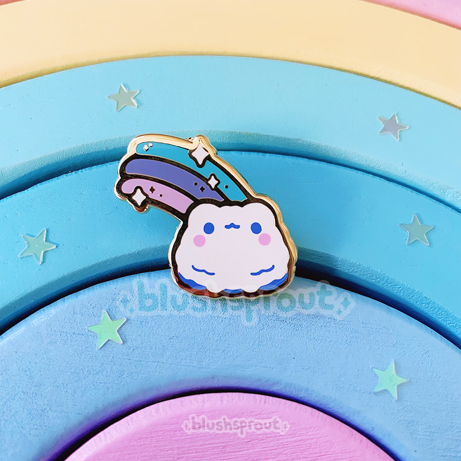Froggie Cloud Azure Enamel Pin
