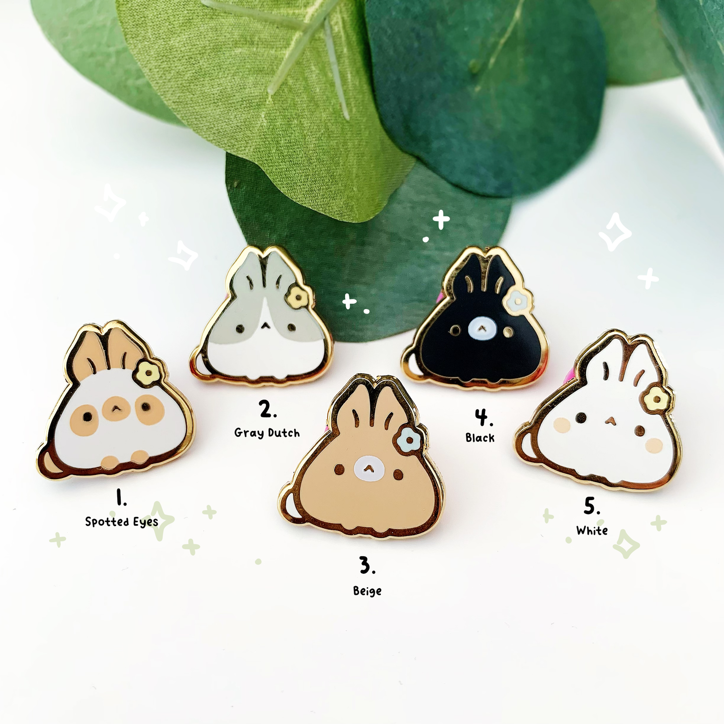 Baby's Breath Bunny Mini Enamel Pins