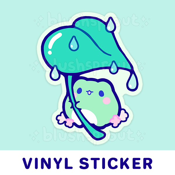 Froggie Leaf Umbrella Vinyl Sticker