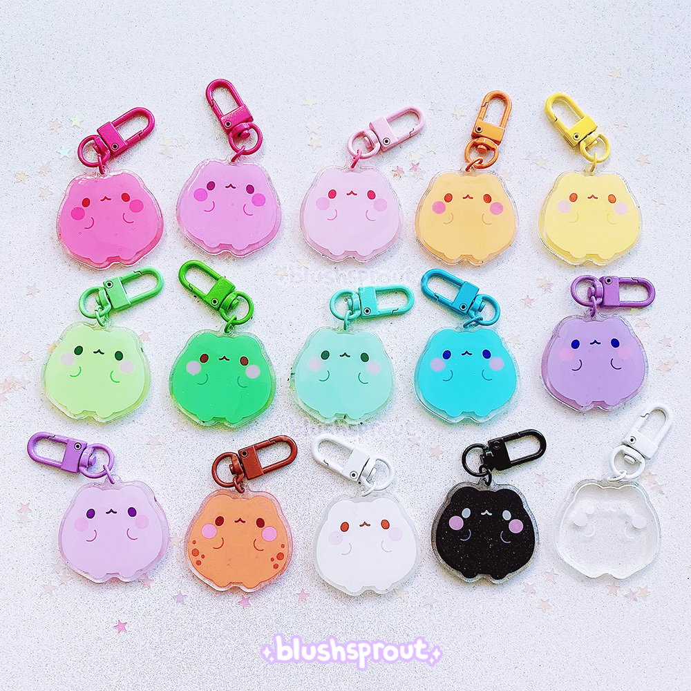 Frog Colorful Glitter 1.5" Acrylic Charms