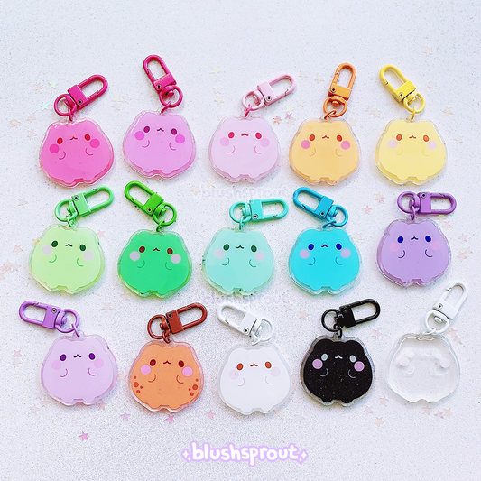 Frog Colorful Glitter 1.5" Acrylic Charms