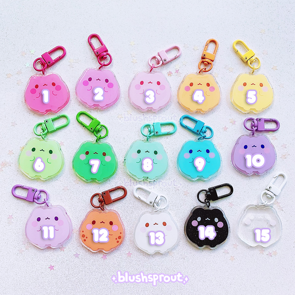 Frog Colorful Glitter 1.5" Acrylic Charms