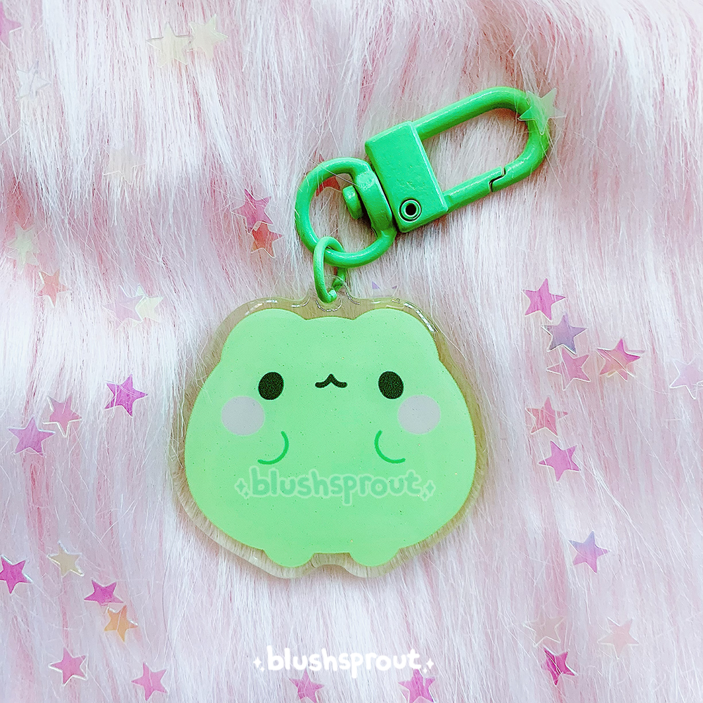 Frog Colorful Glitter 1.5" Acrylic Charms