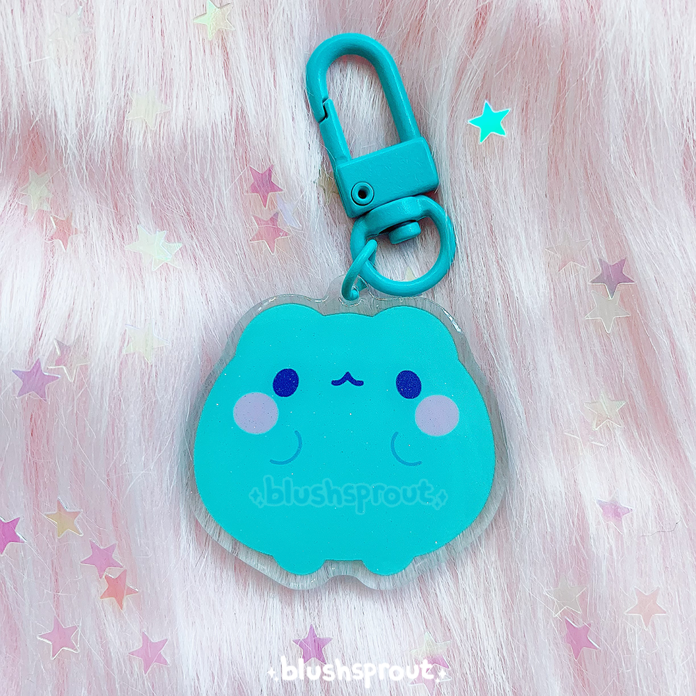 Frog Colorful Glitter 1.5" Acrylic Charms