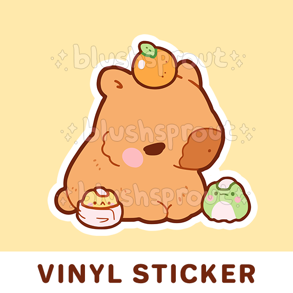 Capybara kawaii stickers. 10 png stickers design