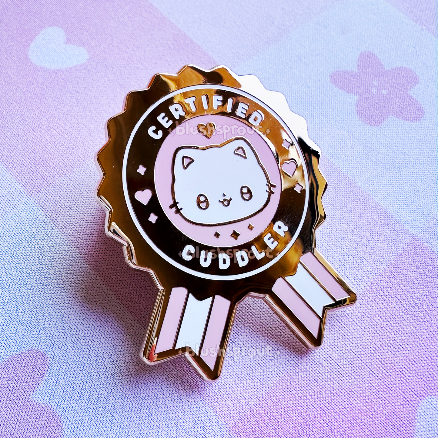 Certified Cuddler Cat Enamel Pin