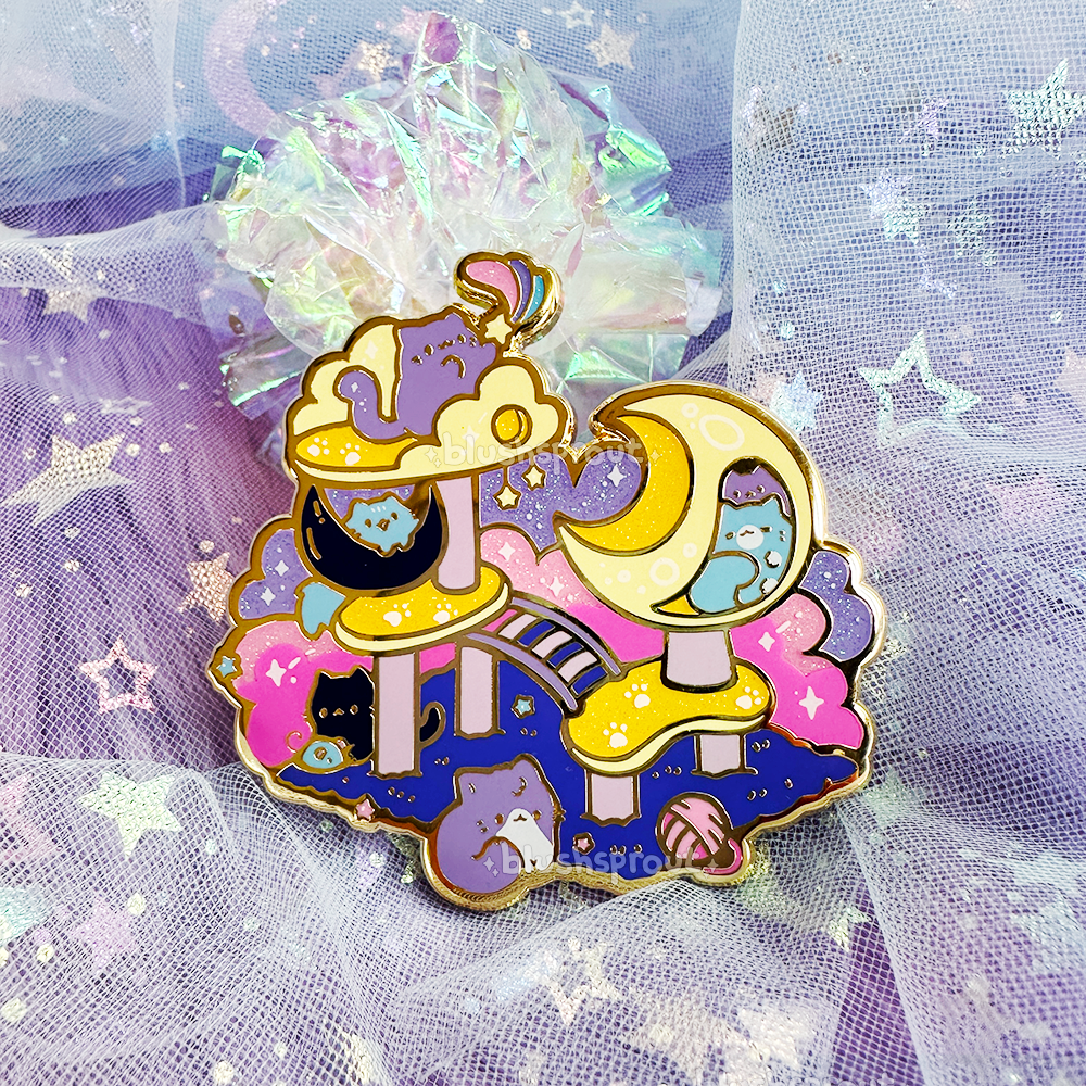 Cosmic Cat Tree Enamel Pin [2.5" DELUXE PIN]