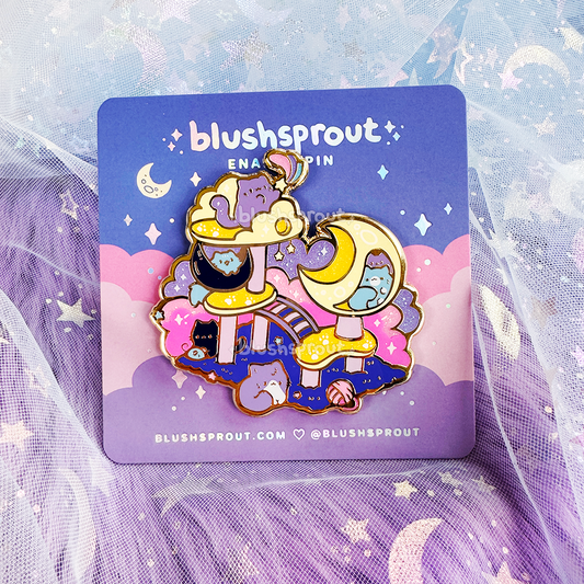 Cosmic Cat Tree Enamel Pin [2.5" DELUXE PIN]