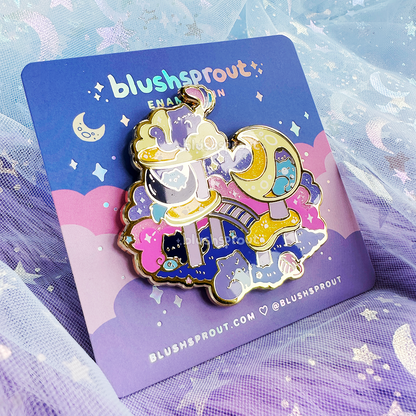 Cosmic Cat Tree Enamel Pin [2.5" DELUXE PIN]