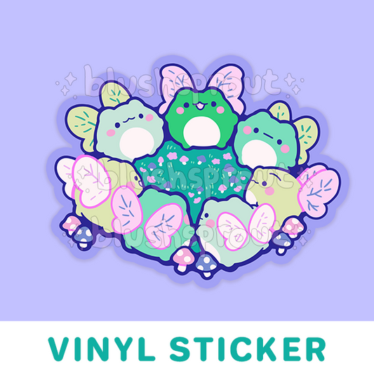 Froggie Fairy Circle Vinyl Sticker