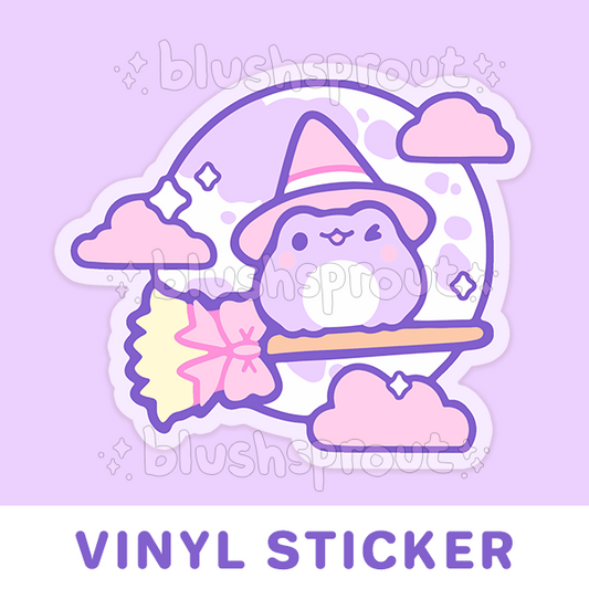 Froggie Witch Vinyl Sticker