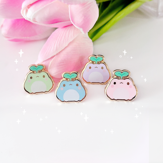 Pastel Sprout Frog Mini Filler Enamel Pins