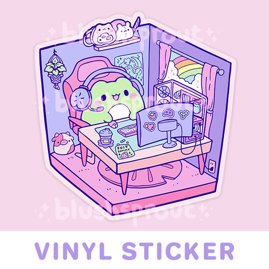 [NEW] Gamer Froggie [Day/Pink] Vinyl Sticker