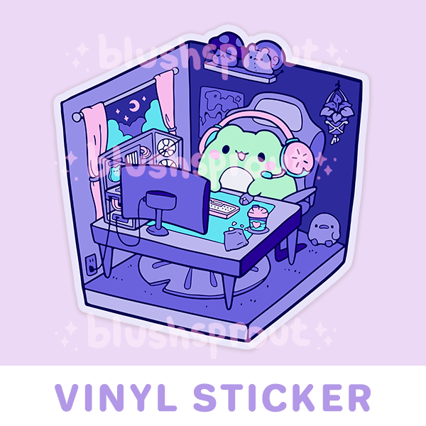 [NEW] Gamer Froggie [Night/Purple] Vinyl Sticker