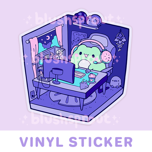 [NEW] Gamer Froggie [Night/Purple] Vinyl Sticker