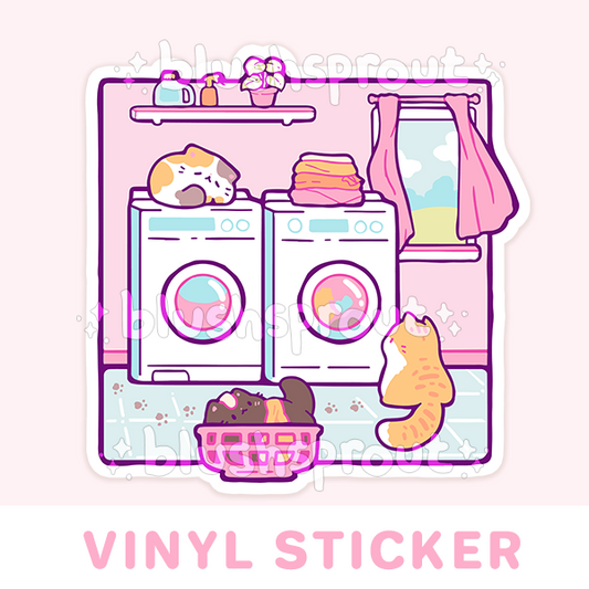 Laundry Cats Vinyl Sticker