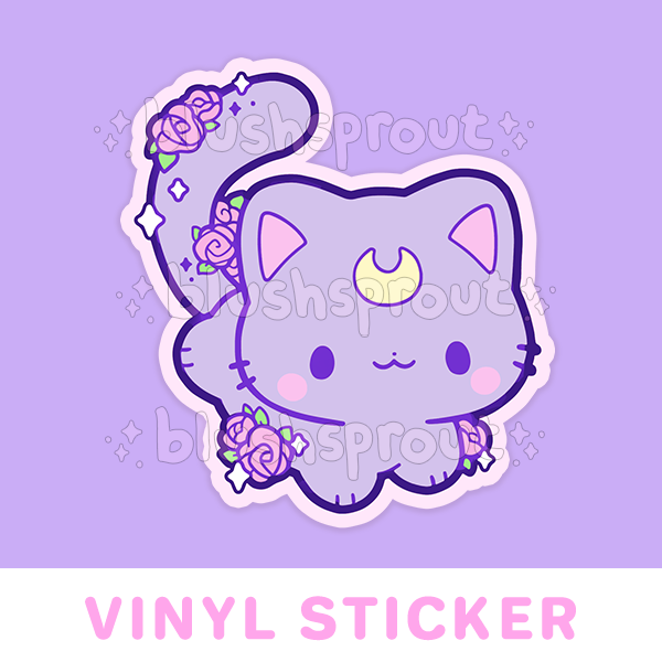 Lunar Kitty Dark Vinyl Sticker