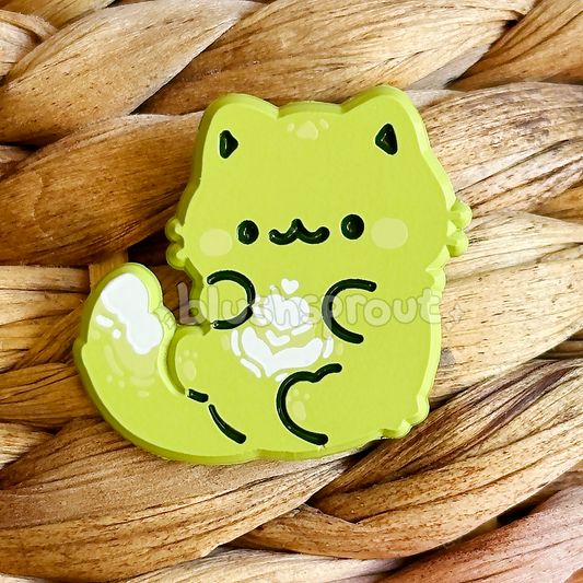 Matcha Latte Kitty Dyed Metal Enamel Pin