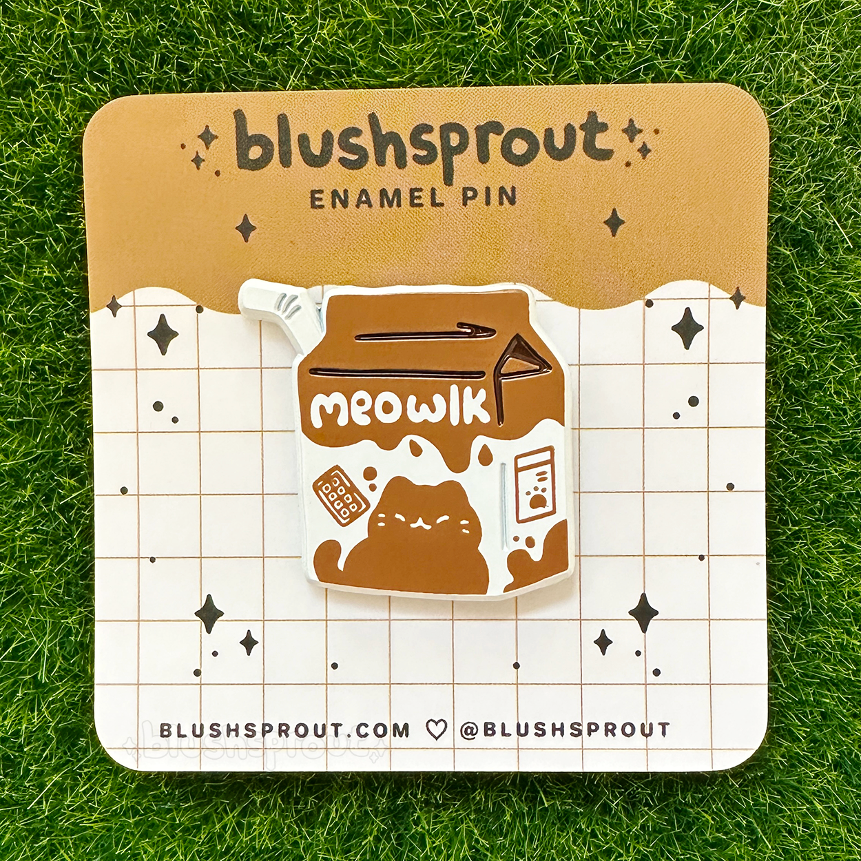 Meowlk [Chocolate / Brown] Dyed Metal Enamel Pin