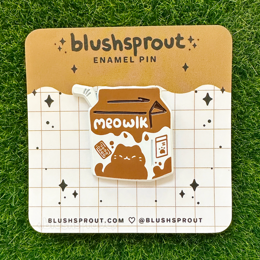 Meowlk [Chocolate / Brown] Dyed Metal Enamel Pin