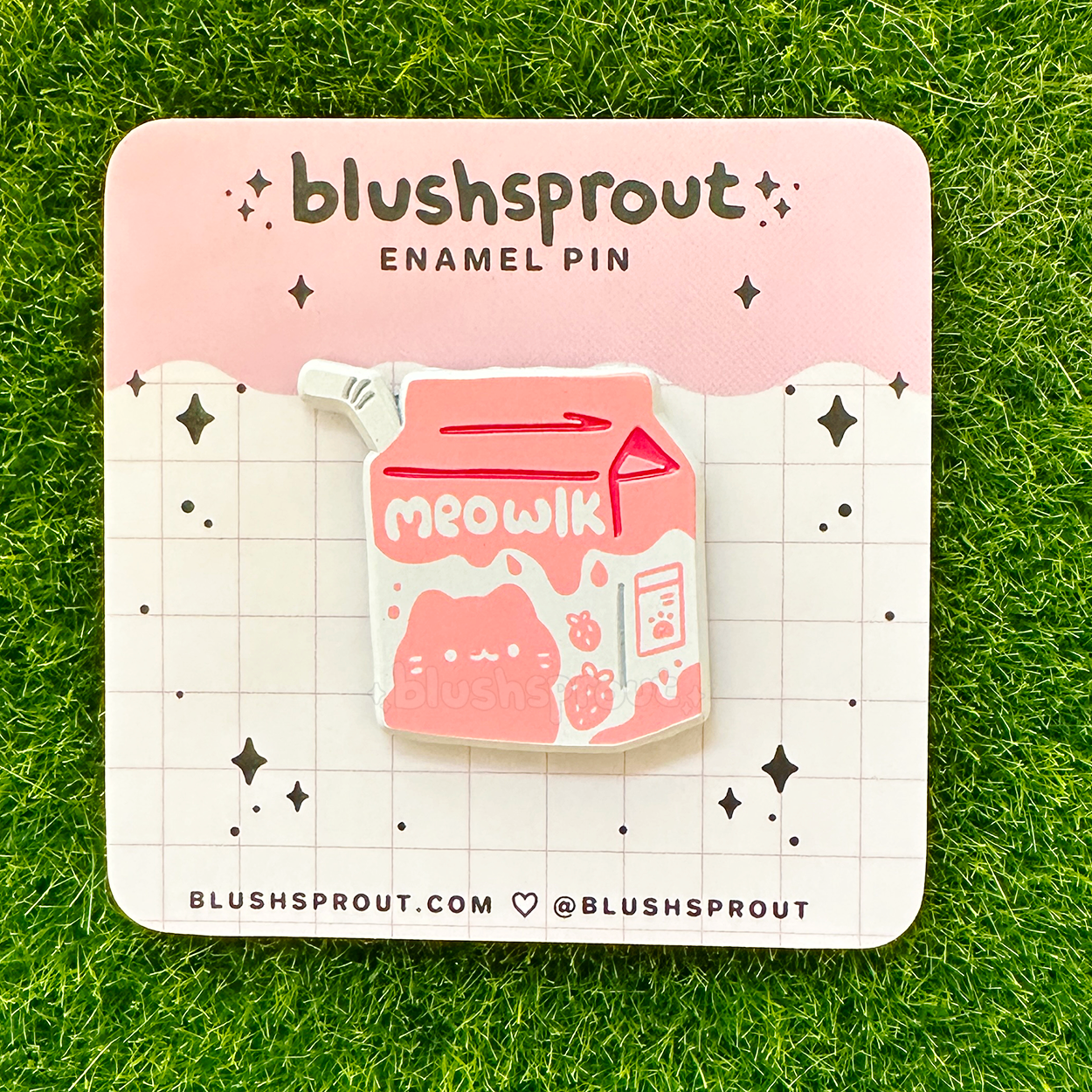 Meowlk [Strawberry / Pink] Dyed Metal Enamel Pin