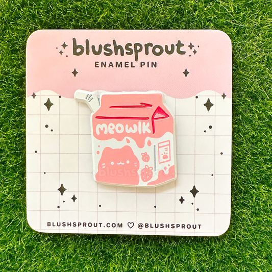 Meowlk [Strawberry / Pink] Dyed Metal Enamel Pin