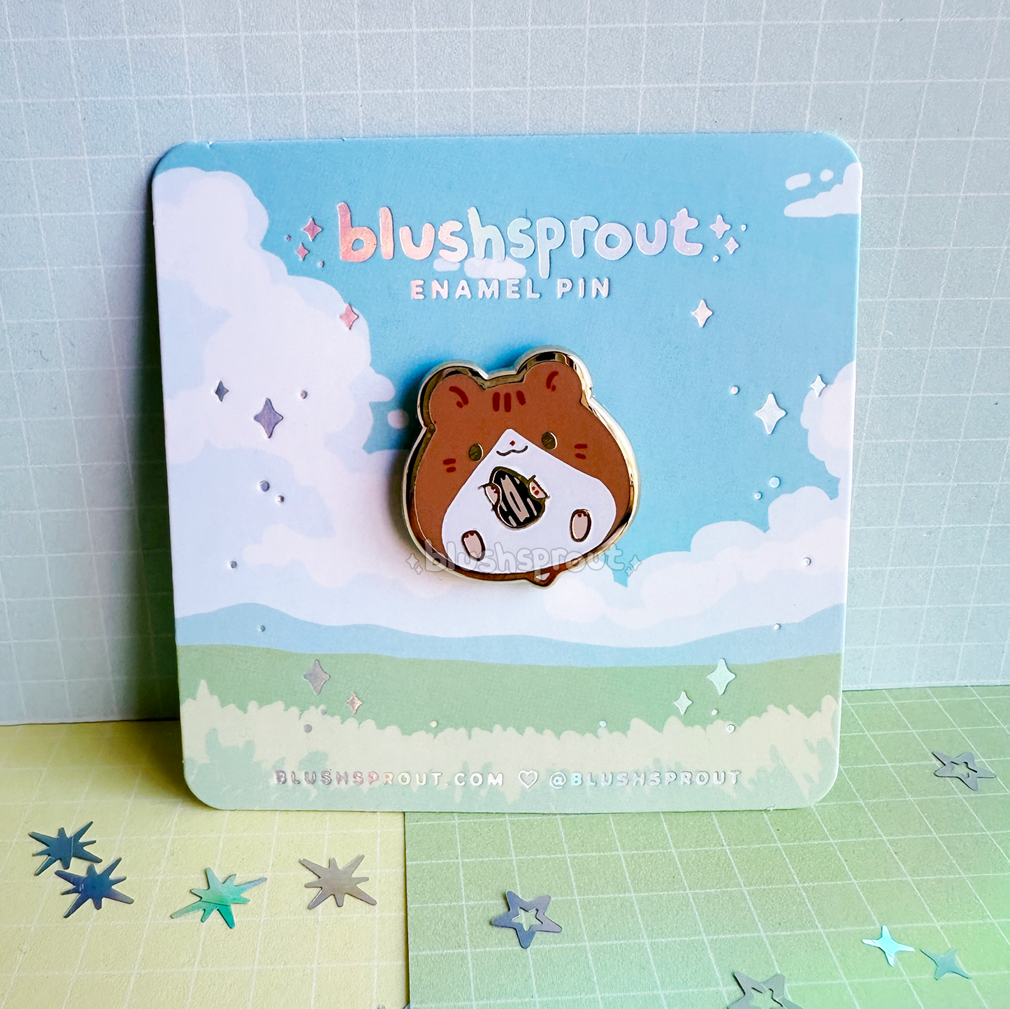 Sunflower Hamster Enamel Pin