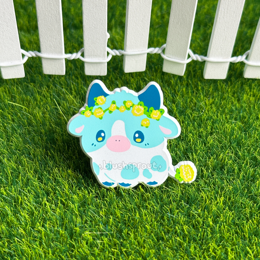 Mooquet: Dandelion Cow Dyed Enamel Pin