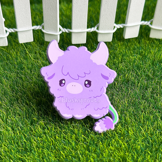 Mooquet: Lavender Cow Dyed Enamel Pin