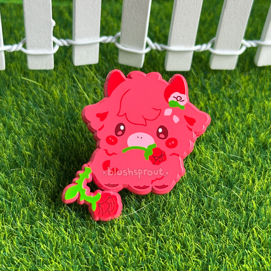 Mooquet: Rose Cow Dyed Enamel Pin
