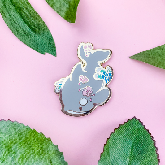 Orchid Orca Gray Enamel Pin