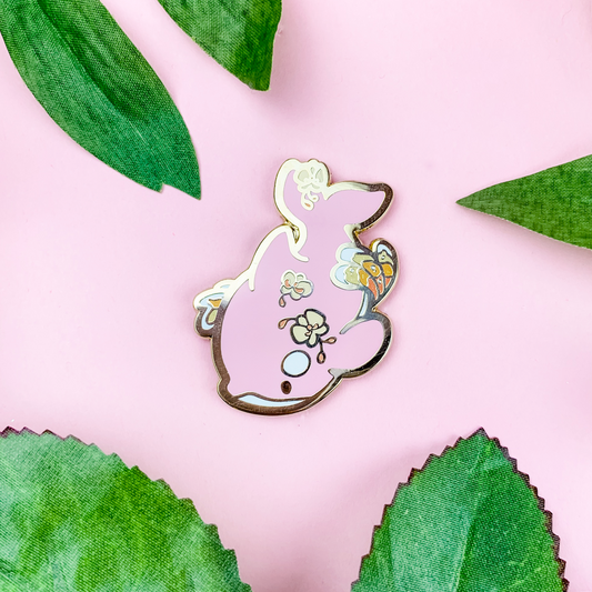 Orchid Orca Pink Enamel Pin