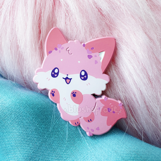 Petal Fox Dyed Metal Enamel Pin