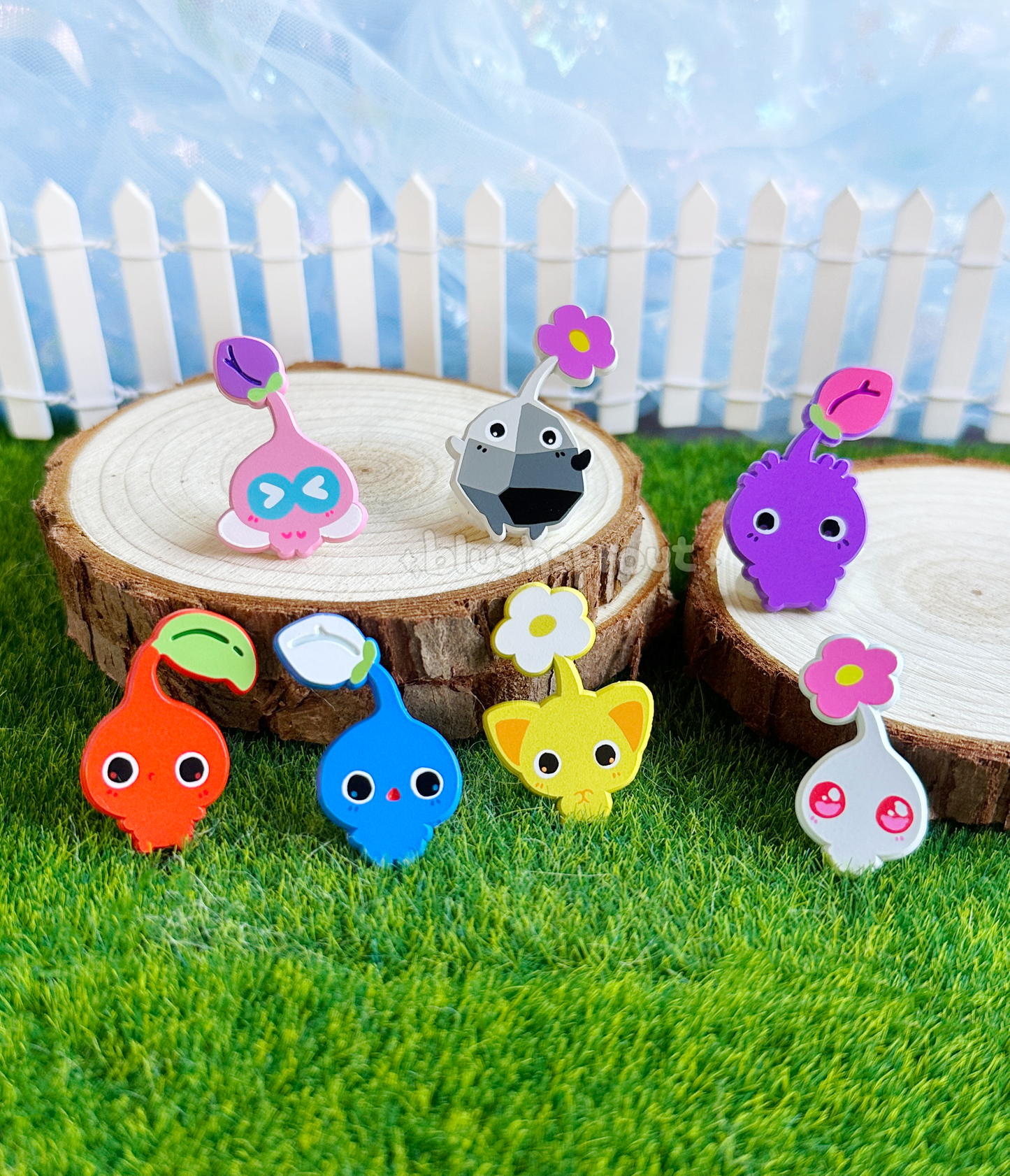 [PIKMIN] Complete Set of 7 Dyed Enamel Pins