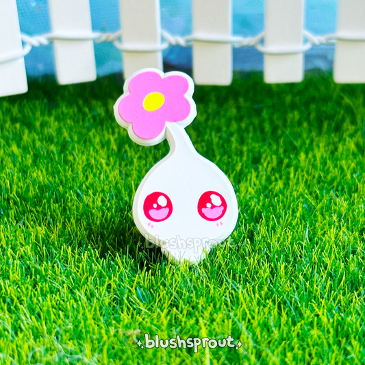 [PIKMIN] White Pikmin Dyed Enamel Pin