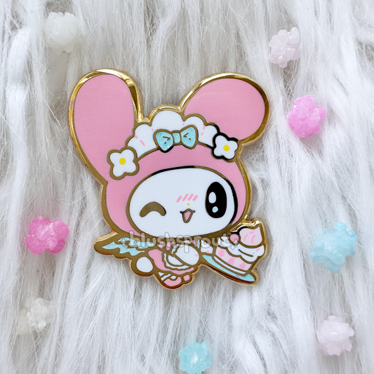 [Cute Mascots] Pink Bunny Cafe Maid Enamel Pin