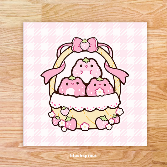 Strawberry Froggies Art Print