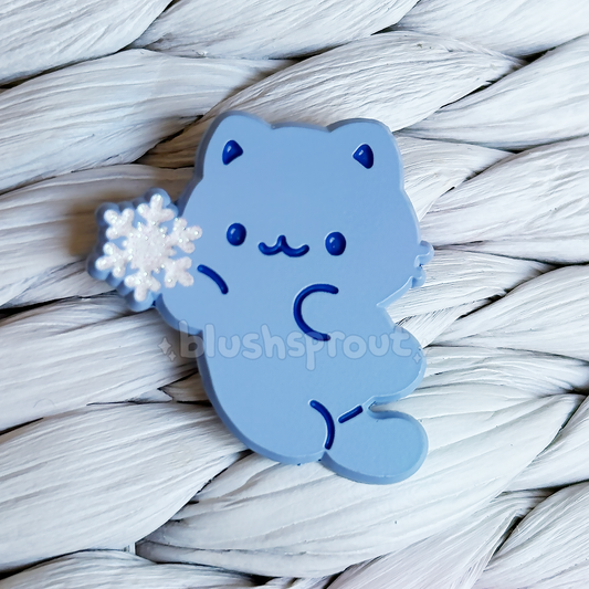 Snowflake Kitty Dyed Metal Enamel Pin