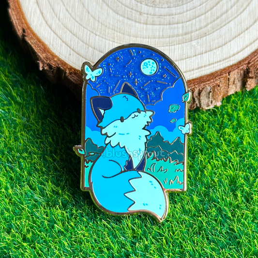 Starry Night Fox Enamel Pin