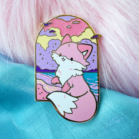 Sunset Fox Enamel Pin