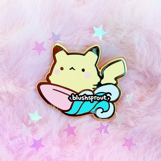 Pika Surfing Enamel Pin