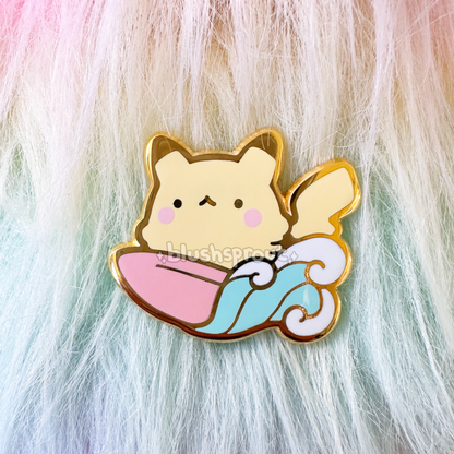 Pika Surfing Enamel Pin