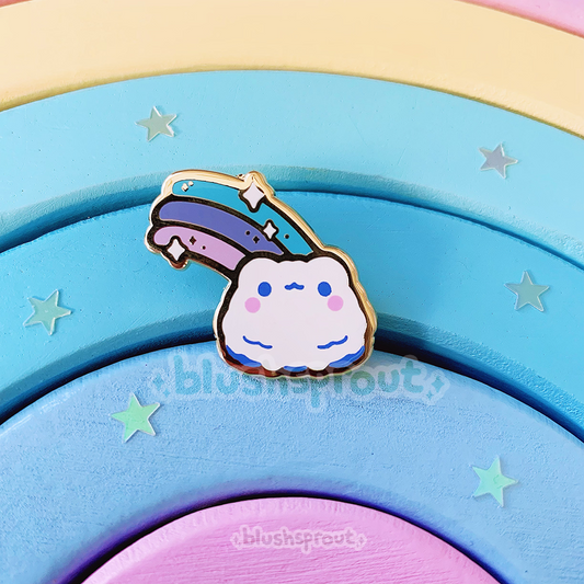 Froggie Cloud Azure Enamel Pin