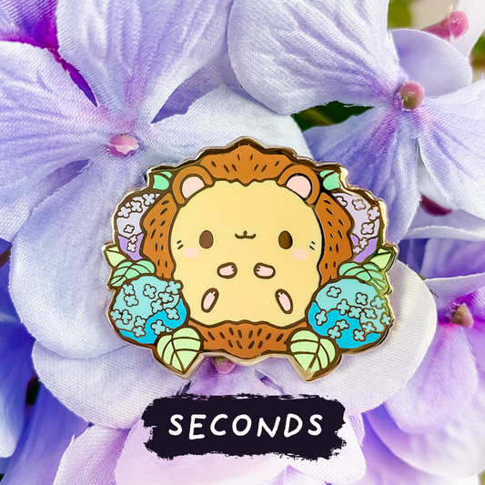 [SECONDS BIN] [FLORANIMALS] Hydrangea Hedgehog (Brown) Enamel Pin